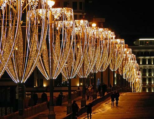 Новогодние консоли на столбы в Челябинске